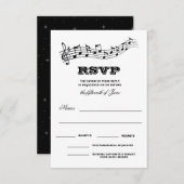 Creative Musicians Piano Keys Wedding RSVP Karte (Vorne/Hinten)
