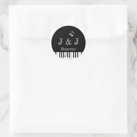Creative Musicians Piano Keys Wedding Stickers (Tasche)