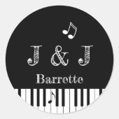Creative Musicians Piano Keys Wedding Stickers (Vorderseite)