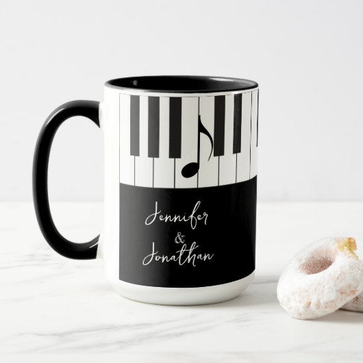 Creative Musicians Piano Keys Wedding Tasse (Mit Donut)