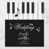 Creative Musicians Piano Keys Wedding Weinetikett (Einzelnes Label)