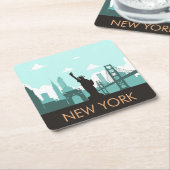 Creative New York Skyline Rechteckiger Pappuntersetzer (angewinkelt)