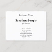 Creative Nostalgic Classic Look Old English Text Visitenkarte (Rückseite)