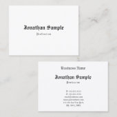 Creative Nostalgic Classic Look Old English Text Visitenkarte (Vorne/Hinten)