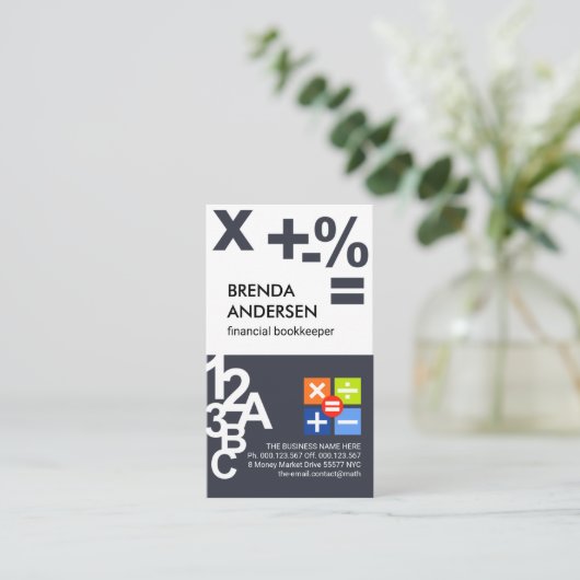 Creative Numbers Symbole Visitenkarte (Stehend Vorderseite)