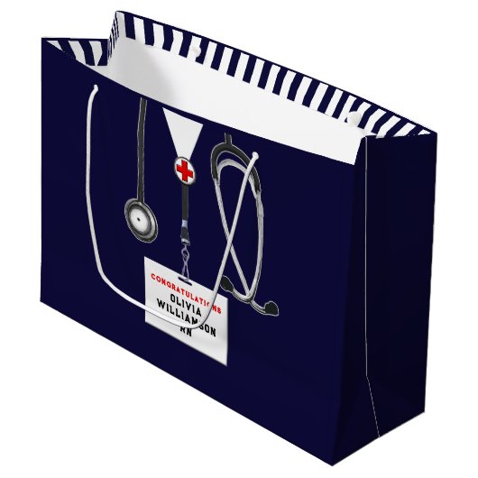 Creative Nurse Abschluss Große Geschenktasche Geschenktüte (Vorderseite Schrägansicht)
