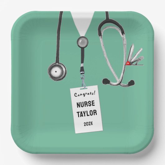 Creative Nurse Grad Party Paper Teller (Vorderseite)