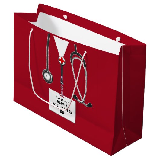 Creative Nurse Graduation Large Gift Bag Große Geschenktüte (Vorderseite Schrägansicht)