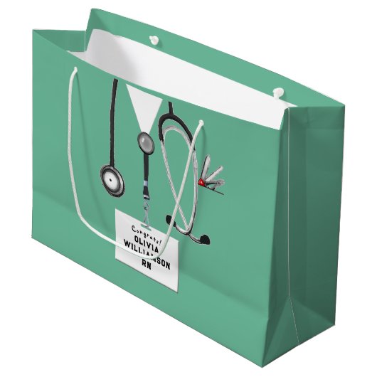Creative Nurse Graduation Large Gift Bag Große Geschenktüte (Vorderseite Schrägansicht)
