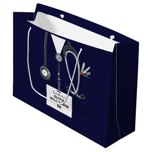 Creative Nurse Graduation Large Gift Bag Große Geschenktüte (Vorderseite Schrägansicht)
