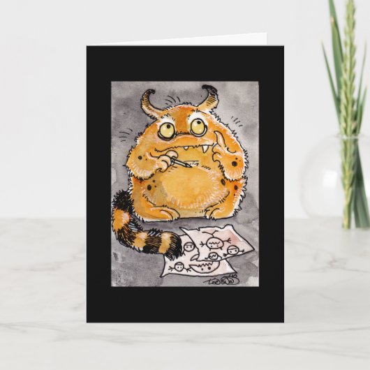Creative Orange Monster Notecard Karte (Vorderseite)