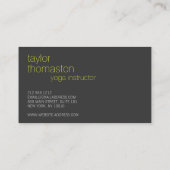 Creative Origami Crane Neon Yellow auf Dunkelgrau Visitenkarte (Rückseite)