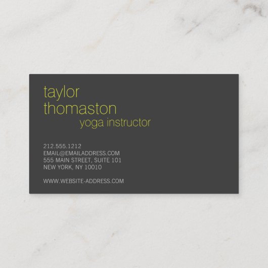 Creative Origami Crane Neon Yellow auf Dunkelgrau Visitenkarte (Rückseite)