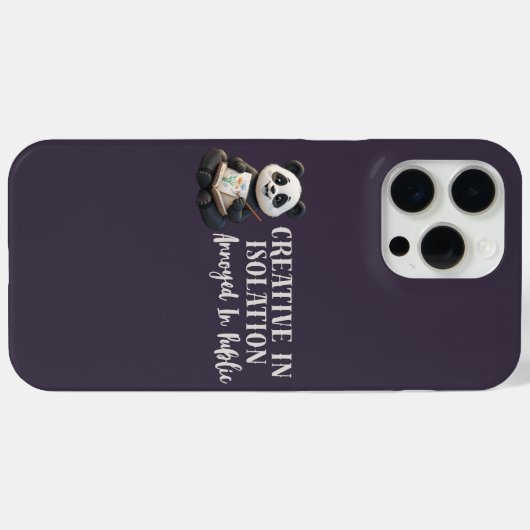 "Creative Panda iPhone 16 Case – Introvert Artist" (Rückseite (Horizontal))