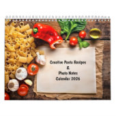 Creative Pasta Recipes & Photo Notes Calendar Kalender (Titelbild)