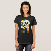 Creative Patchwork Skull Abstrakte Formen Artful G T-Shirt (Vorne ganz)