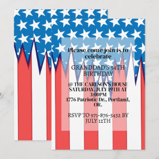 Creative Patriotic American Flag Geburtstagspartei Einladung