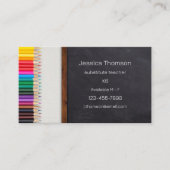 Creative Pencils Chalkboard Teacher Visitenkarte (Vorderseite)