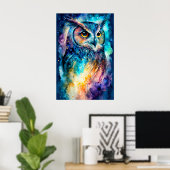 Creative Perched Owl Illustration Poster (Heimbüro)