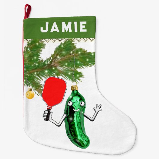 Creative Pickleball Geschenk Großer Weihnachtsstrumpf (Vorderseite)