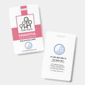 Creative Pink-Kolonne-Belegschaft Krankenwagen Fot Ausweis (Vorder- & Rückseite)