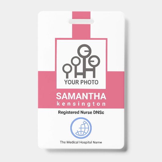 Creative Pink-Kolonne-Belegschaft Krankenwagen Fot Ausweis (Vorderseite)