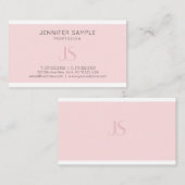 Creative Pink Monogram Sleek Schlicht Beruflich Visitenkarte (Vorne/Hinten)