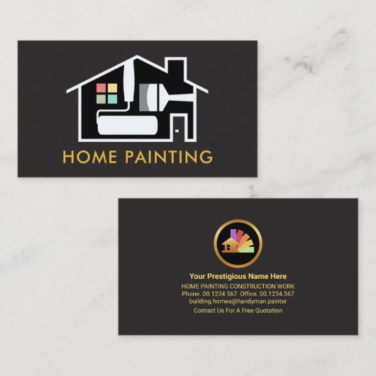 Creative Pinselpinsel Zuhause Frame Visitenkarte (Vorne/Hinten)