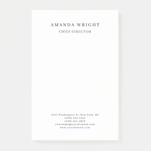 Creative Plain Simple White Attractive Stylish Post-it Klebezettel (Vorderseite)