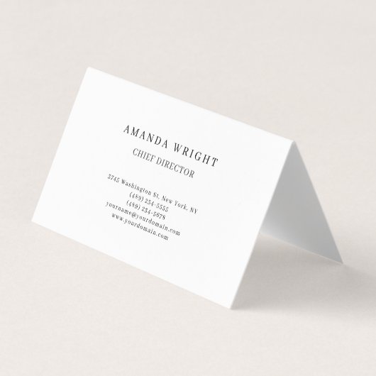 Creative Plain Simple White Attractive Stylish Visitenkarten (Vorderseite)