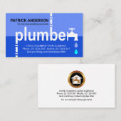 Creative Plumber Faucet Signage Blue Flood Waters Visitenkarte (Vorne/Hinten)