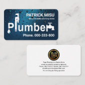 Creative Plumber Signage in blauen Wasserfällen Visitenkarte (Vorne/Hinten)