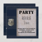 Creative Police Thema blau 5. Geburtstag Einladung (Vorne/Hinten)