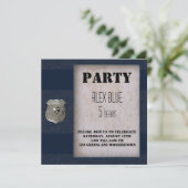 Creative Police Thema blau 5. Geburtstag Einladung (Stehend Vorderseite)