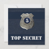 Creative Police Thema blau 5. Geburtstag Einladung (Rückseite)