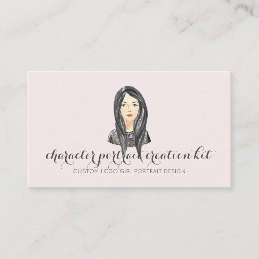 Creative Portrait Character Design Graphic Artist Visitenkarte (Vorderseite)