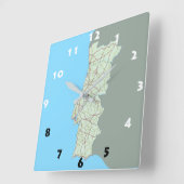 CREATIVE PORTUGAL MAP  QUADRATISCHE WANDUHR (Winkel)