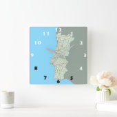 CREATIVE PORTUGAL MAP  QUADRATISCHE WANDUHR (Zuhause)