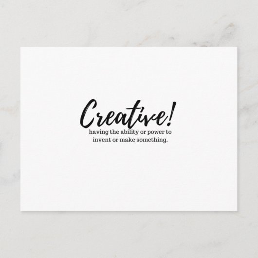 Creative Positive Message Design Postkarte (Vorderseite)