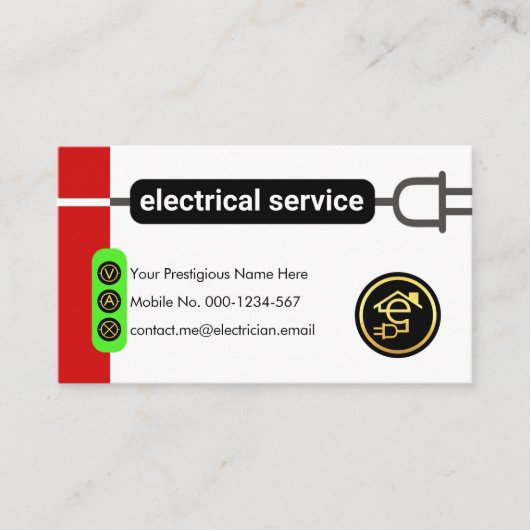 Creative Power Plug Line Circuit Electricity Visitenkarte (Vorderseite)