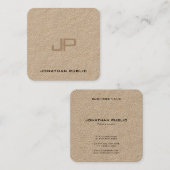 Creative Premium Real Kraft Paper Monogram Luxus Quadratische Visitenkarte (Vorne/Hinten)