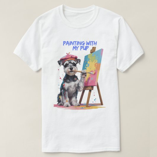 Creative Pup – The Artistic Miniature Schnauzer T-Shirt (Design vorne)