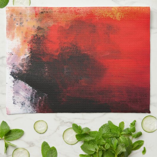 Creative Red Abstrakt Geschirrtuch (Gefaltet)