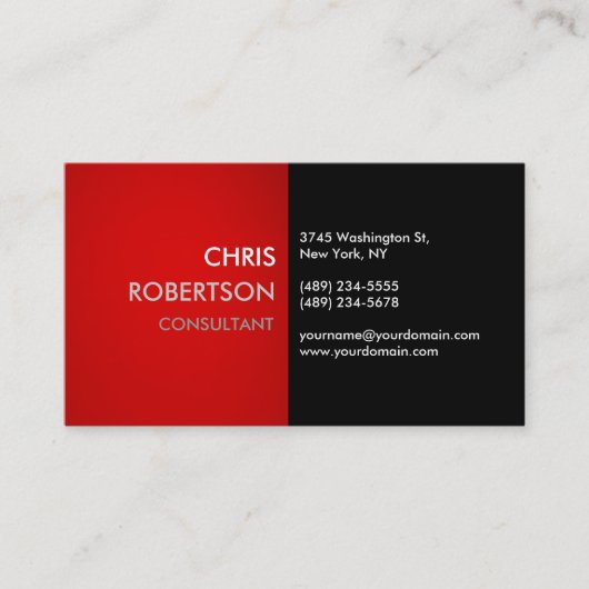 Creative Red Black Attractive Business Card Visitenkarte (Vorderseite)