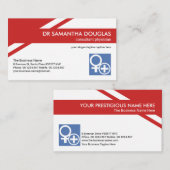 Creative Red Geometric Layers Healthcare Medical Visitenkarte (Vorne/Hinten)