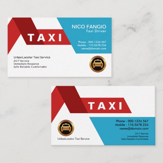 Creative Red Road Pattern Bold Red Taxi Visitenkarte (Vorne/Hinten)