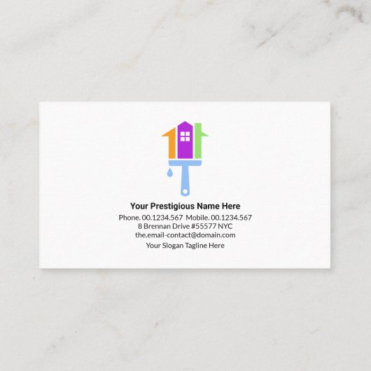 Creative Red Zuhause Rooftop Gebäude Malerei Visitenkarte (Rückseite)