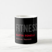 Creative Retro Black Gray Dynamic Personal Trainer Kaffeetasse (Mittel)