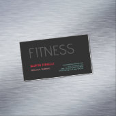 Creative Retro Black Gray Dynamic Personal Trainer Magnetische Visitenkarte (Beispiel)