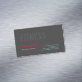 Creative Retro Black Gray Dynamic Personal Trainer Magnetische Visitenkarte (Beispiel)